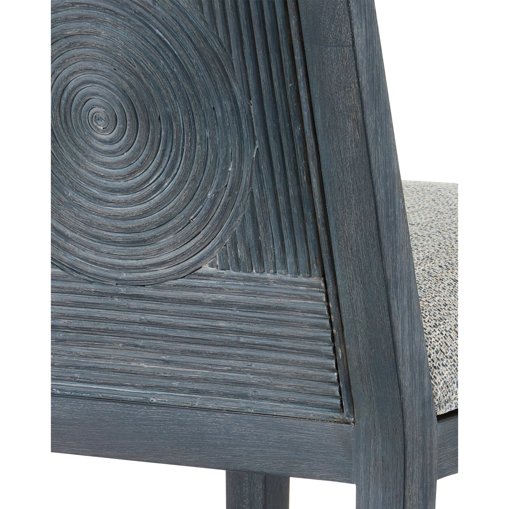 Santos Bar Stool by Currey and Company. Made from mahogany, rattan, brass in a modern style.