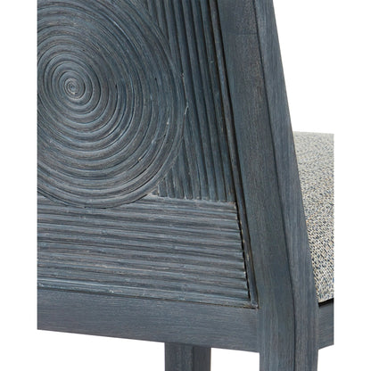 Santos Bar Stool by Currey and Company. Made from mahogany, rattan, brass in a modern style.