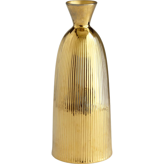 Noor Vase by Cyan Design in gold. Made from ceramic in a modern style.