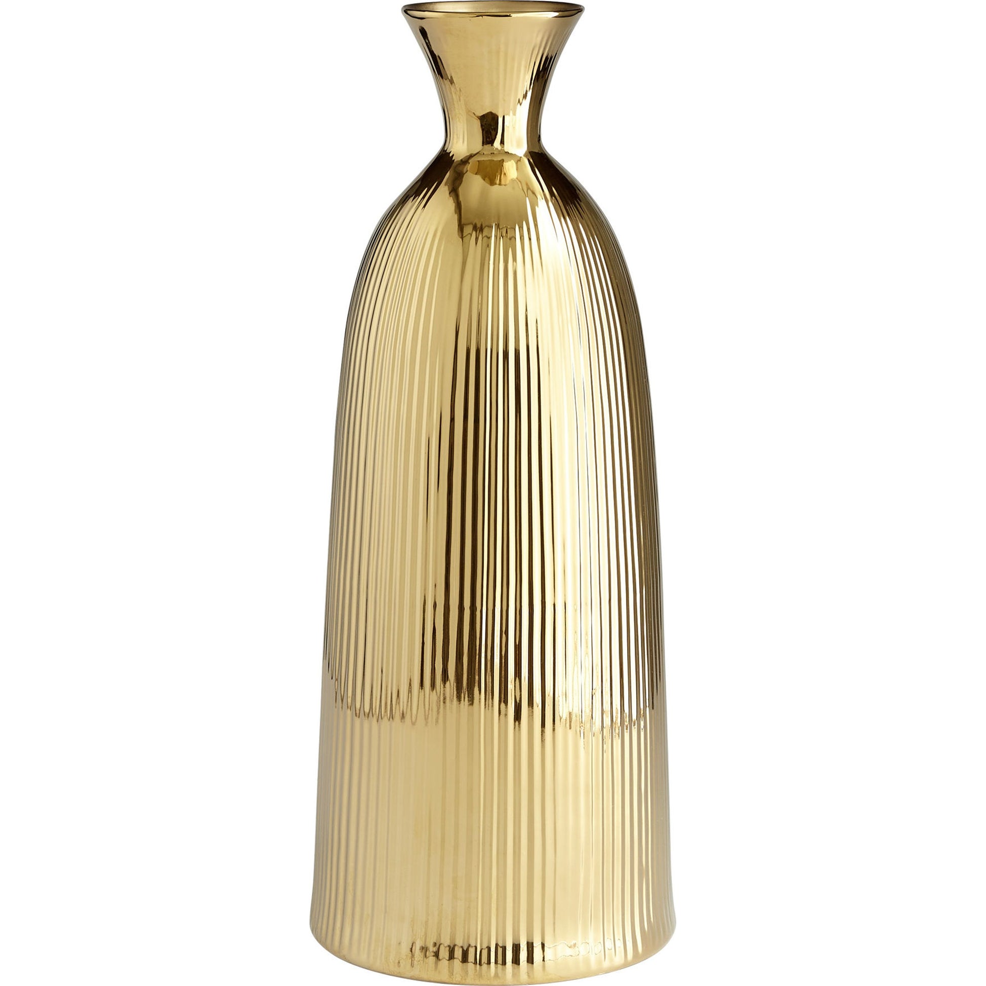 Noor Vase by Cyan Design in gold. Made from ceramic in a modern style.