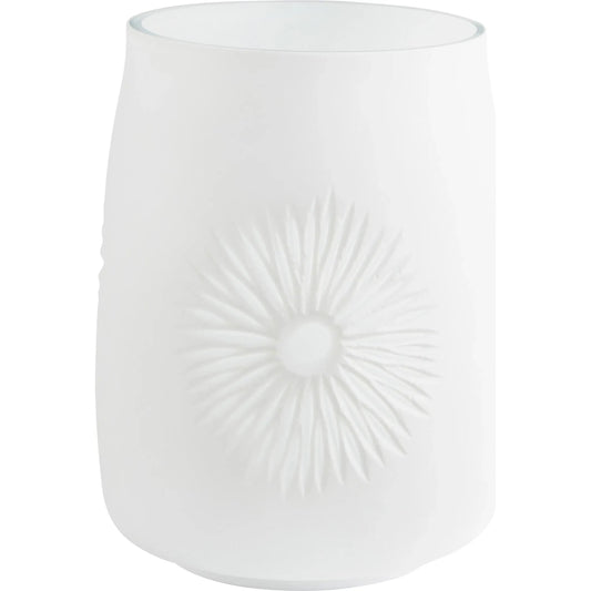 Vika Vase by Cyan Design in white. Made from glass in a modern style.