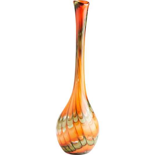 Atu Vase by Cyan Design in orange. Made from glass in a modern style.