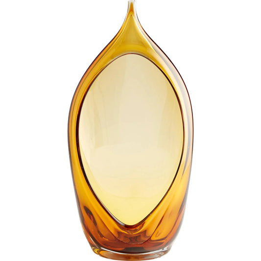 Neema Vase by Cyan Design in amber. Made from glass in a modern style.
