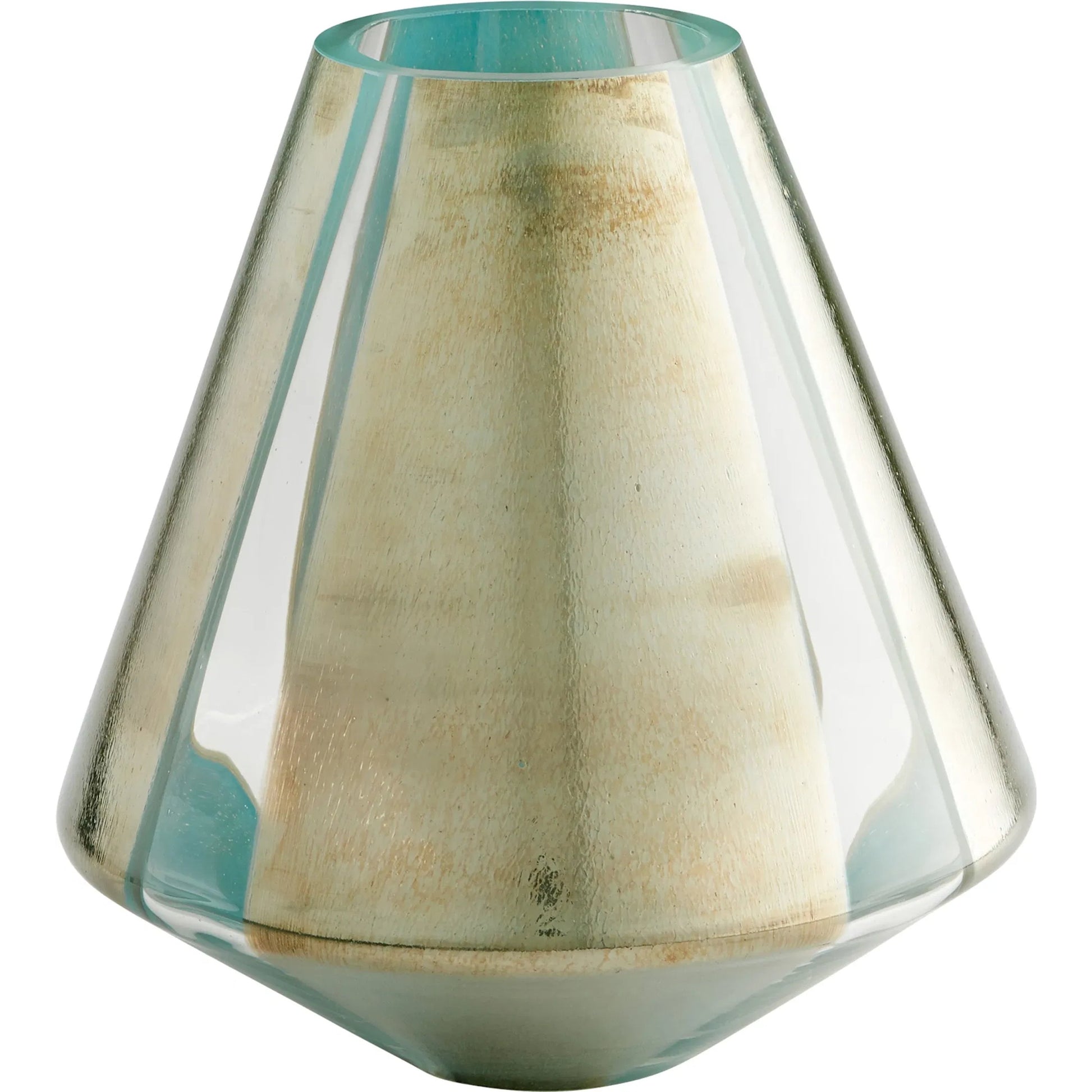 Stargate Vase by Cyan Design in green. Made from glass in a modern style.