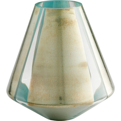 Stargate Vase by Cyan Design in green. Made from glass in a modern style.