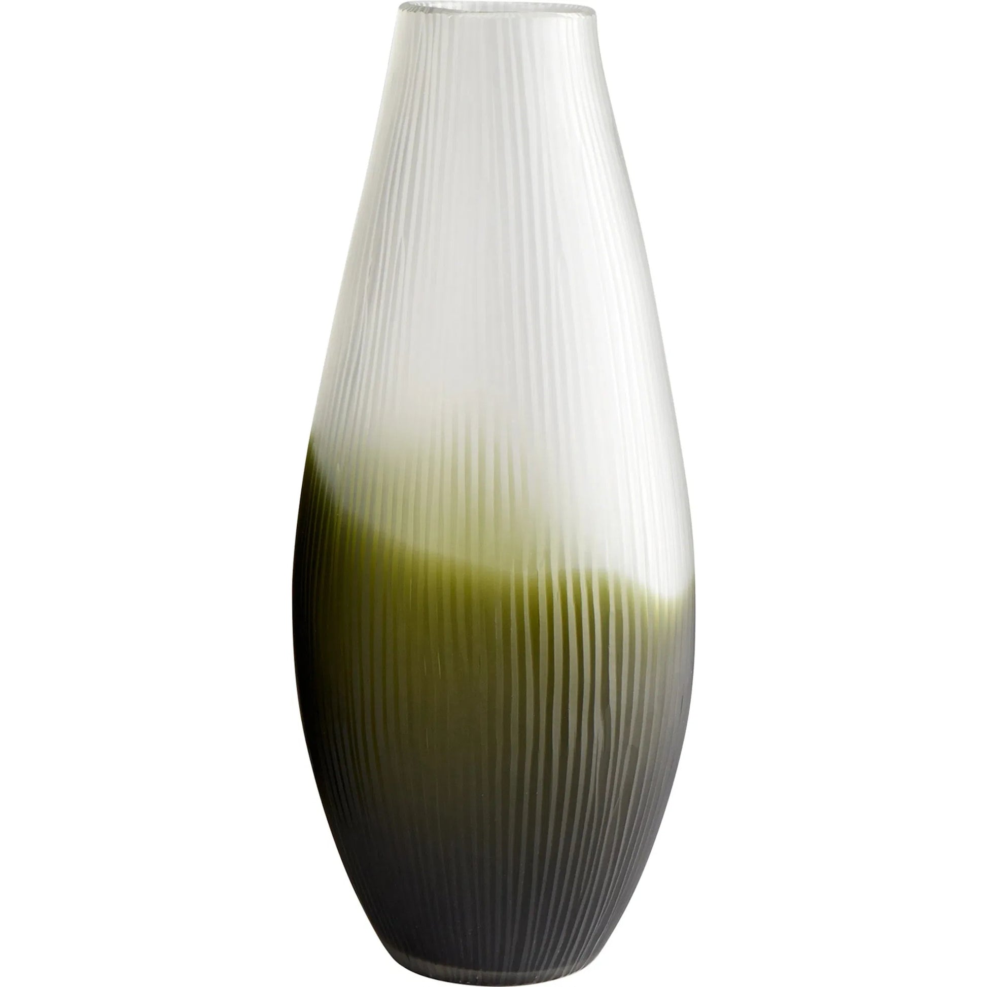 Benito Ombre Vase by Cyan Design in green. Made from glass in a modern style.