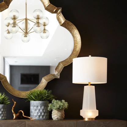 Parnel Mirror by Cyan Design in bronze. Made from iron, wood, mirrored glass in a transitional style.