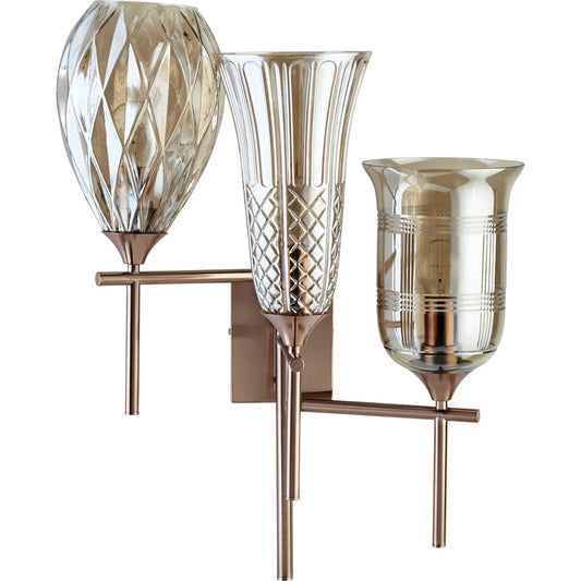 Darcey Wall Bracket by Cyan Design in satin copper. Made from iron, cognac glass in a modern style.