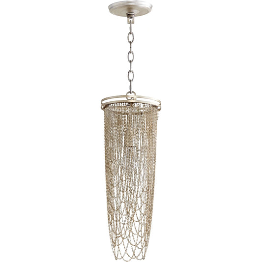 Ithica Pendant by Cyan Design in aged silver leaf. Made from iron in a modern style.