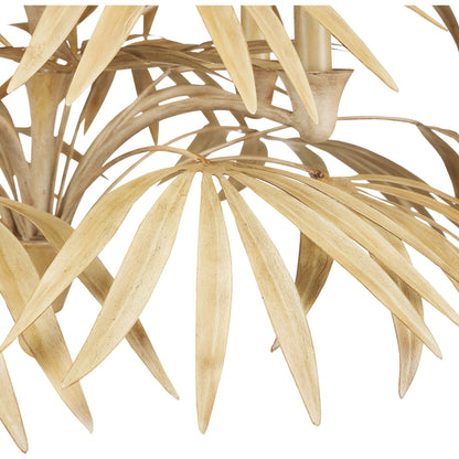 Calliope Chandelier by Currey and Company in coco cream. Made from wrought iron in a modern style.