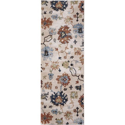 Melrose Transitional & Botanical Rug - MEL39P1F by Feizy in ivory, red, blue. Made from polypropylene, polyester, viscose in a unique style.