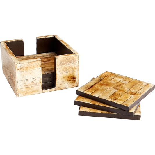 Coast to Coast Coasters by Cyan Design in bone. Made from bone, wood in a cottage & farmhouse style.