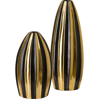 Lux Vase by Emissary in black, gold. Made from unique in a modern style.