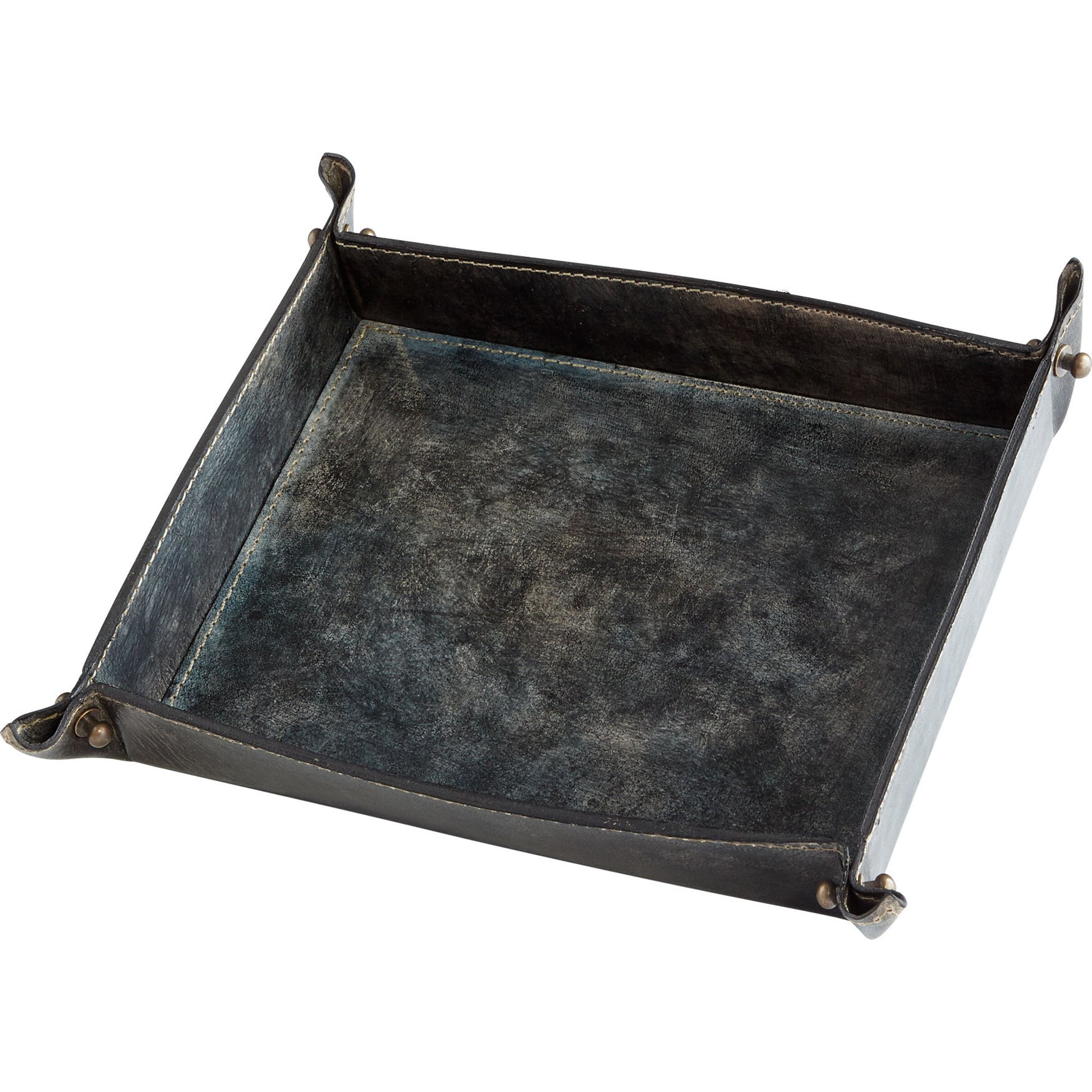 Hold It Right There Tray by Cyan Design in gray. Made from leather in a cottage & farmhouse style.