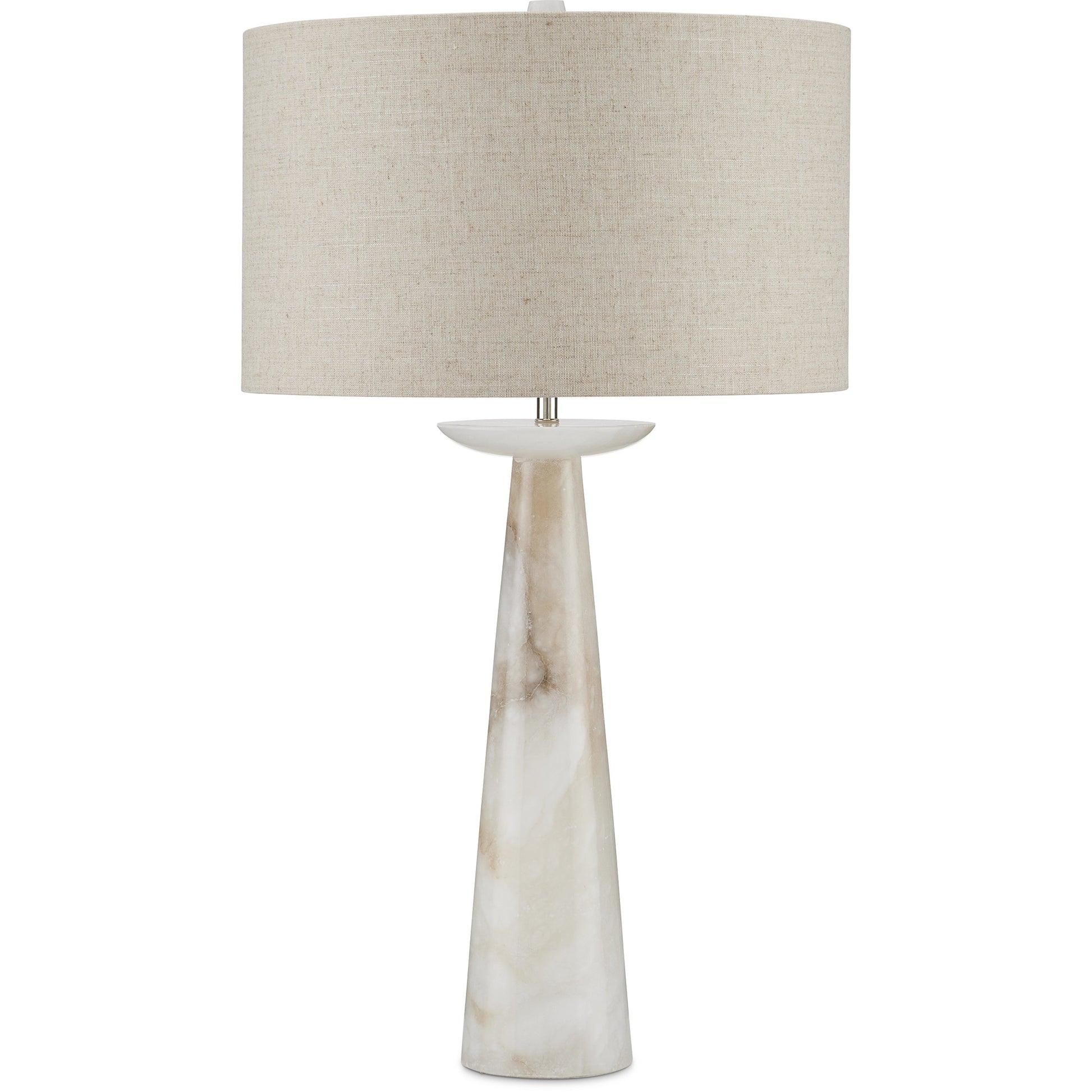 Pharos Alabaster Table Lamp by Currey and Company. Made from alabaster in a modern style.