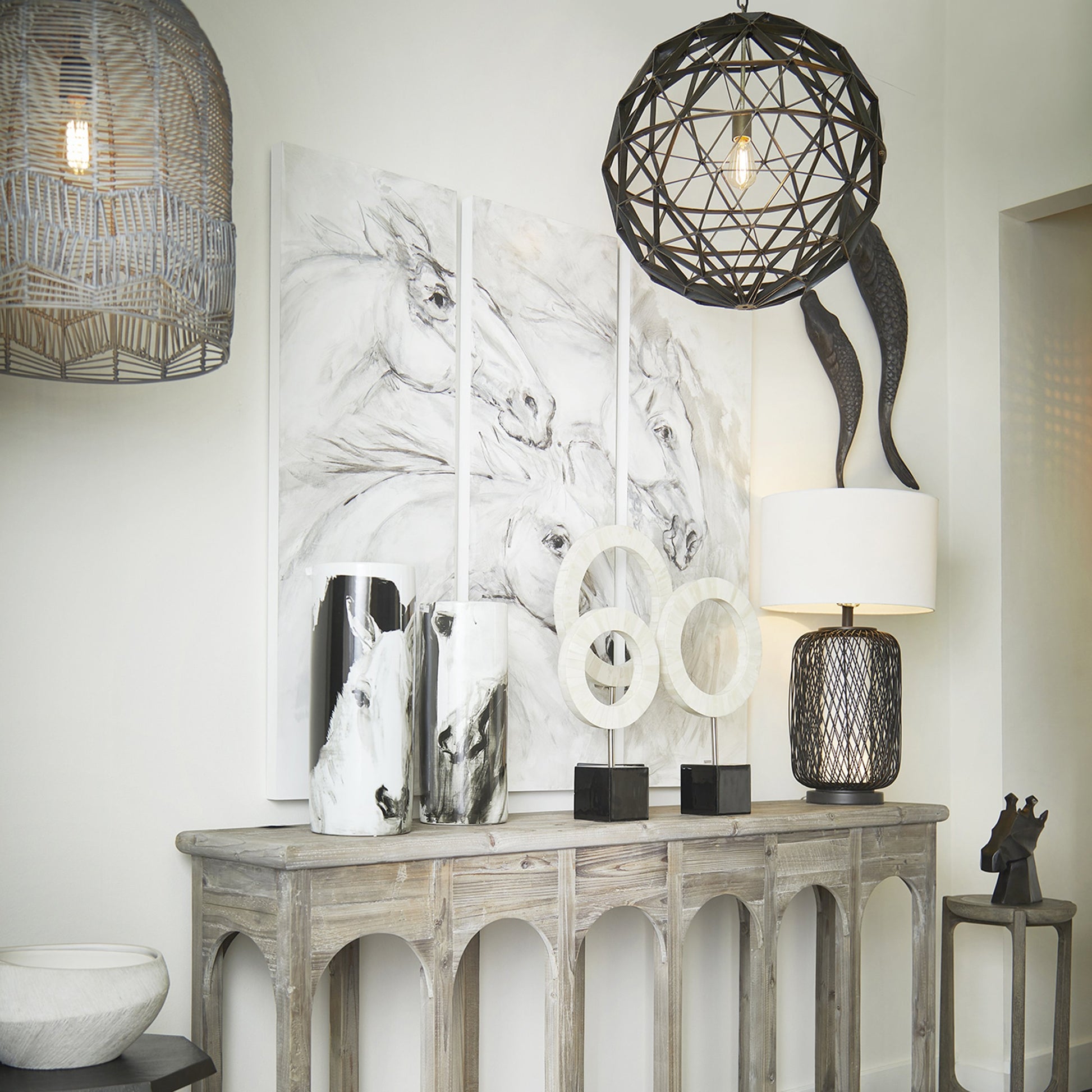 Olympian Sculpture by Cyan Design in bone, black. Made from stainless steel, bone, wood in a modern style.