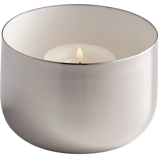 Cup O' Candle by Cyan Design in nickel, white. Made from brass in a modern style.