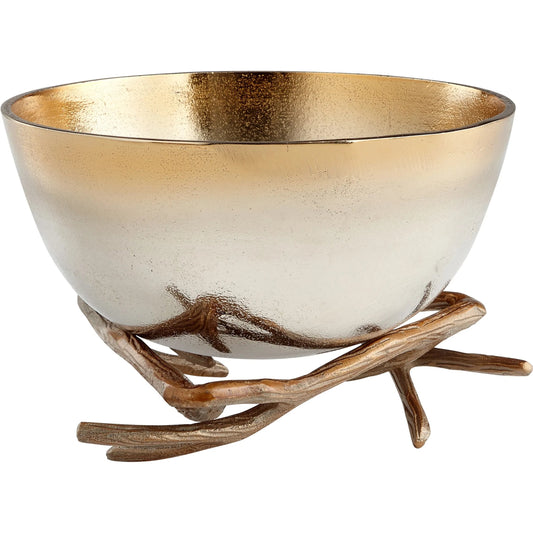 Antler Anchored Bowl by Cyan Design in gold. Made from aluminum in a modern style.
