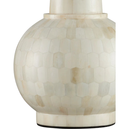 Osa Table Lamp by Currey and Company in natural bone. Made from bone, engineered wood in a modern style.