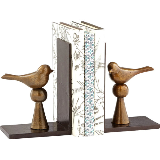 Birds and Books by Cyan Design in antique brass. Made from aluminum in a modern style.