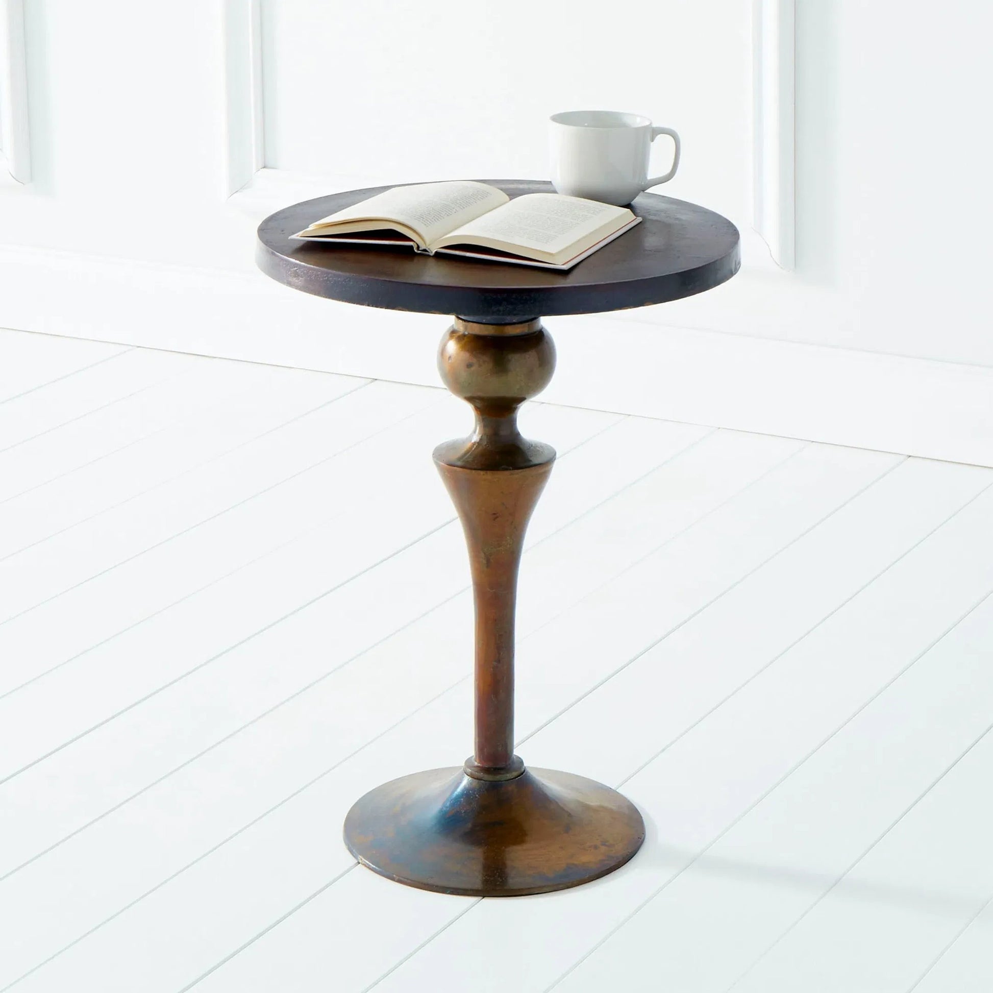 Gully Side Table by Cyan Design. Made from aluminum in a rustic style.