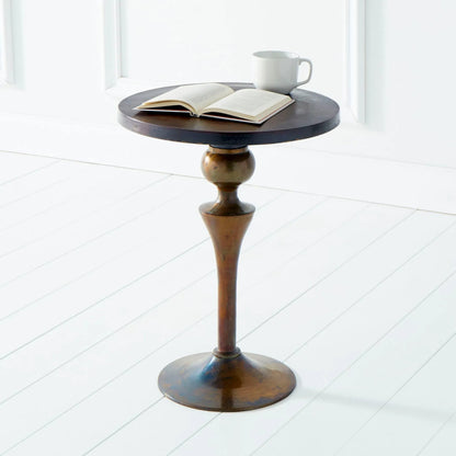 Gully Side Table by Cyan Design. Made from aluminum in a rustic style.