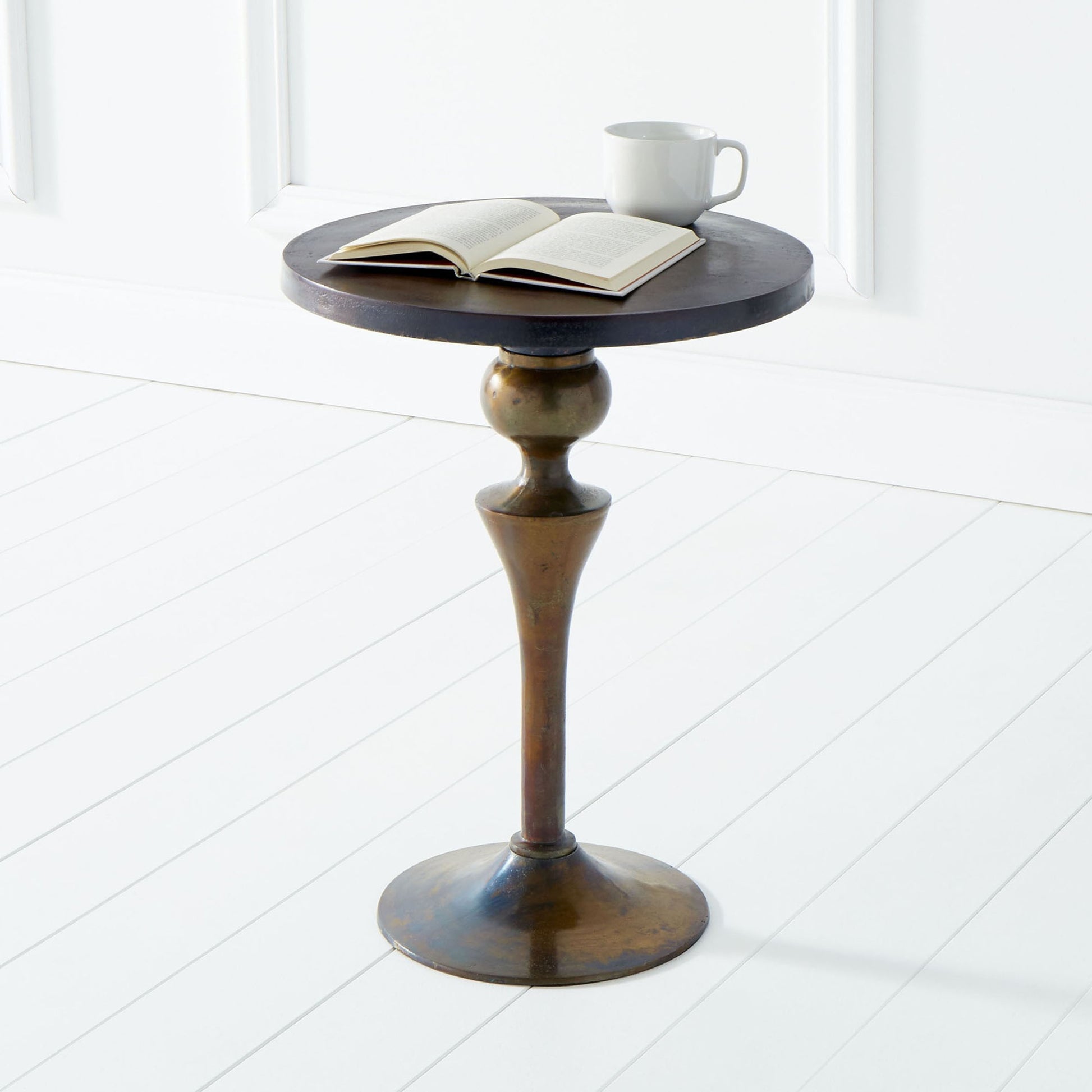 Gully Side Table by Cyan Design. Made from aluminum in a rustic style.