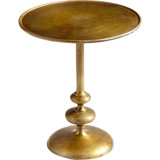 Tote Side Table by Cyan Design in antique brass. Made from aluminum in a modern style.