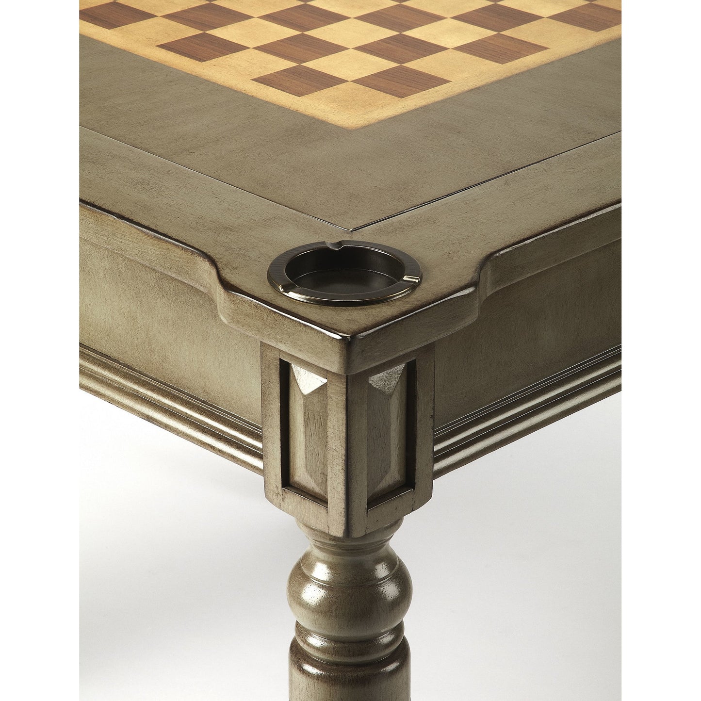 002 S-259955 | Additional Silo | Vincent Multi Game Table by Butler Specialty Company in gray and silver satin. Made from rubberwood, poplar hardwood solids, mdf, cherry, maple, walnut veneers in a traditional style.