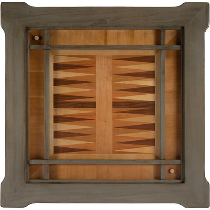 Vincent Multi Game Table by Butler Specialty Company in gray and silver satin. Made from rubberwood, poplar hardwood solids, mdf, cherry, maple, walnut veneers in a traditional style.