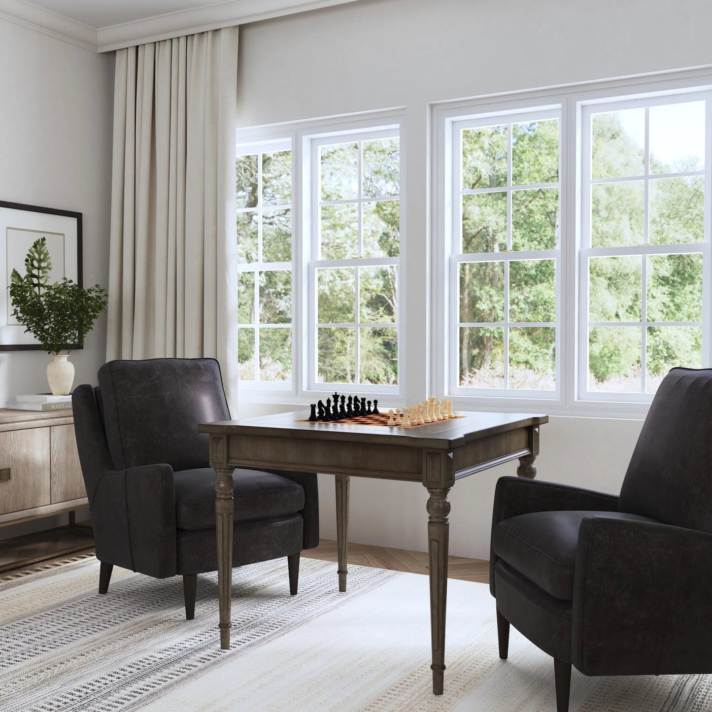 009 S-259955 | Lifestyle | Vincent Multi Game Table by Butler Specialty Company in gray and silver satin. Made from rubberwood, poplar hardwood solids, mdf, cherry, maple, walnut veneers in a traditional style.