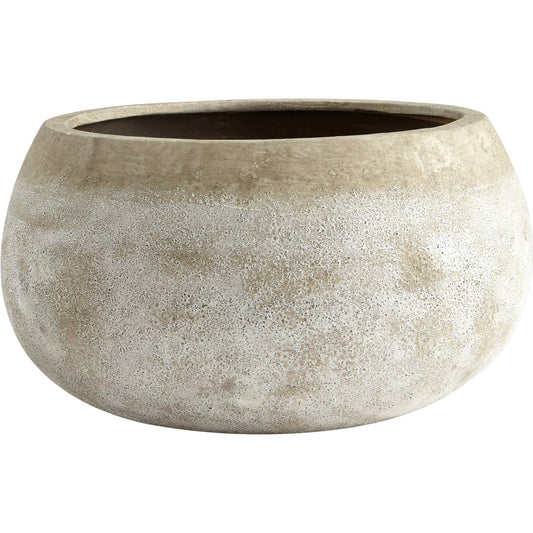 001 S-257154 | Primary Silo | Round Stoney Planter by Cyan Design in ash stone. Made from terracotta in a cottage & farmhouse style.