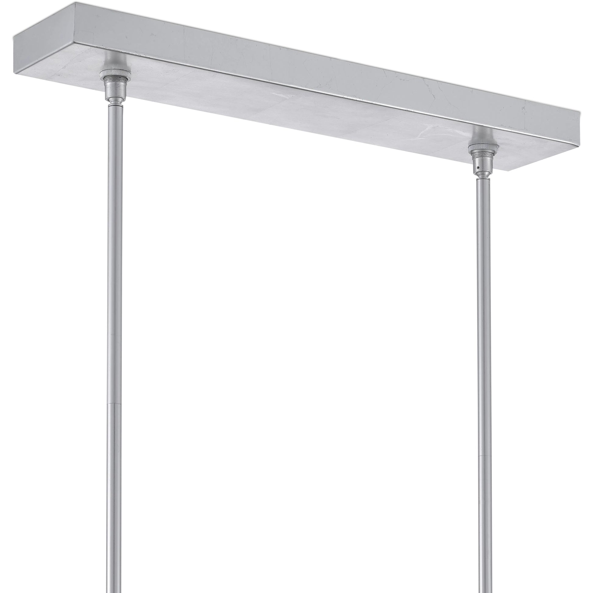 Valerio Chandelier by Currey and Company in silver leaf. Made from metal, optic crystal in a modern style.