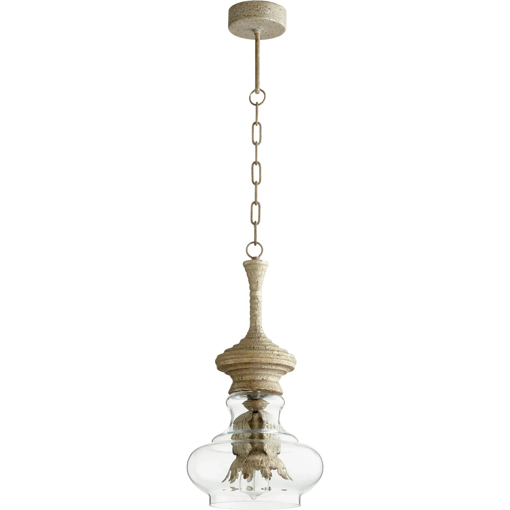 Dresden Pendant by Cyan Design in sawyer's white wash. Made from iron, glass in a cottage & farmhouse style.
