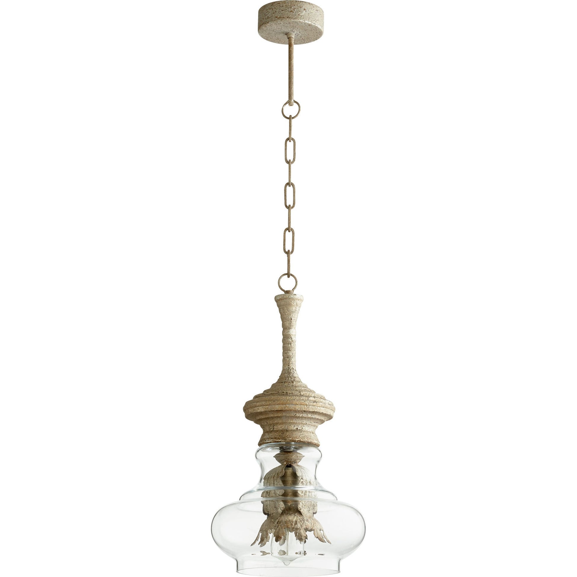 Dresden Pendant by Cyan Design in sawyer's white wash. Made from iron, glass in a cottage & farmhouse style.