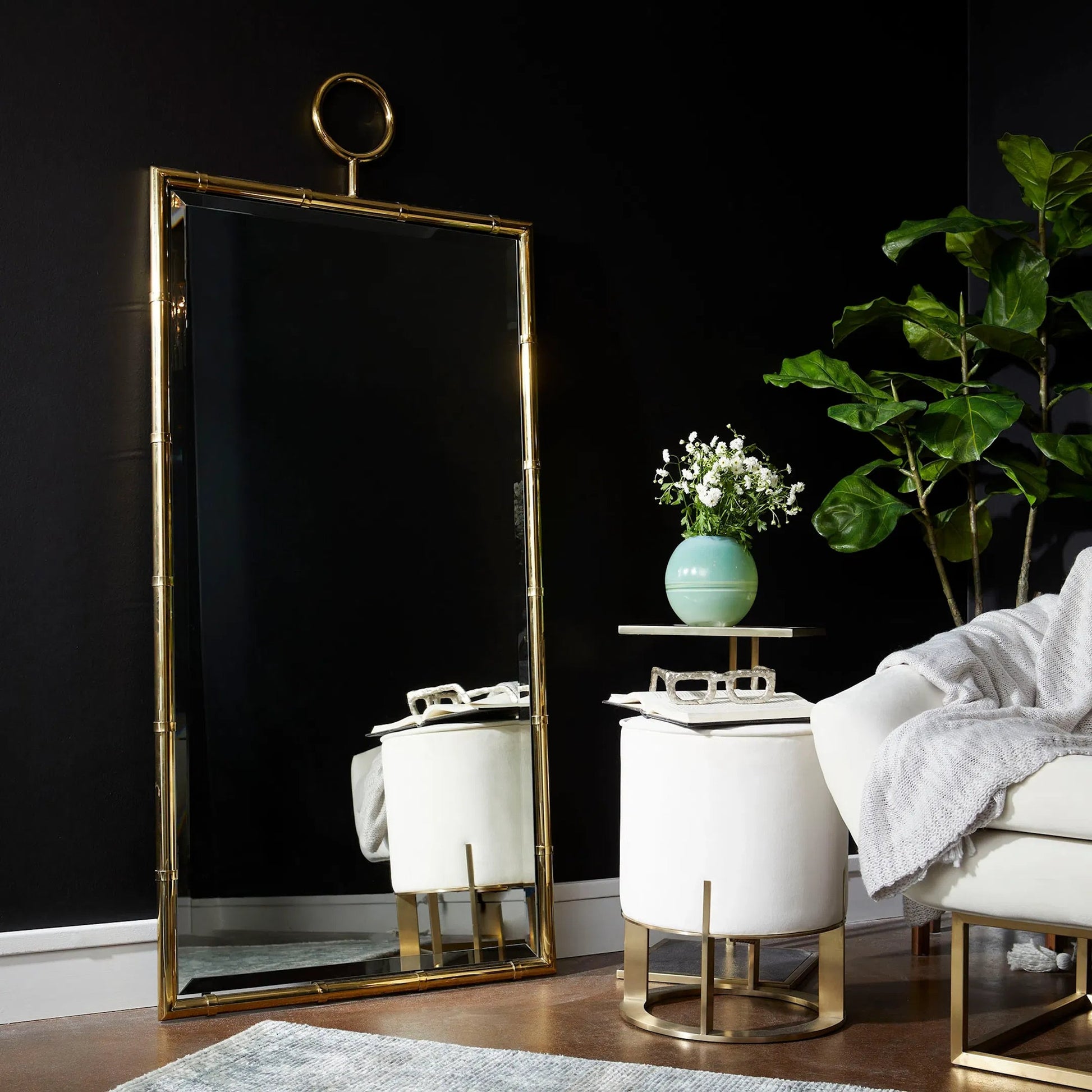 Golden Image Mirror by Cyan Design in brass. Made from iron, wood, mirrored glass in a transitional style.