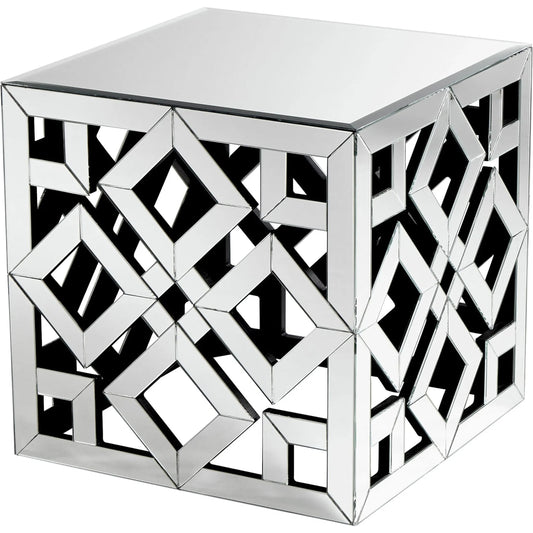 Gemma Side Table by Cyan Design in clear. Made from wood, clear mirrored glass in a modern style.