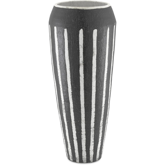 Chibuto Urn by Currey and Company in textured black, white. Made from terracotta in a eclectic & global style.