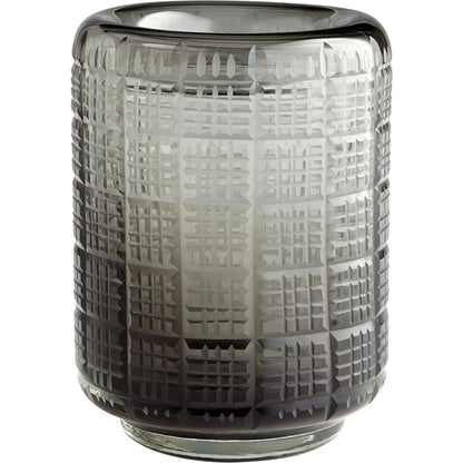 Off the Grid Vase by Cyan Design in smoke. Made from glass in a modern style.