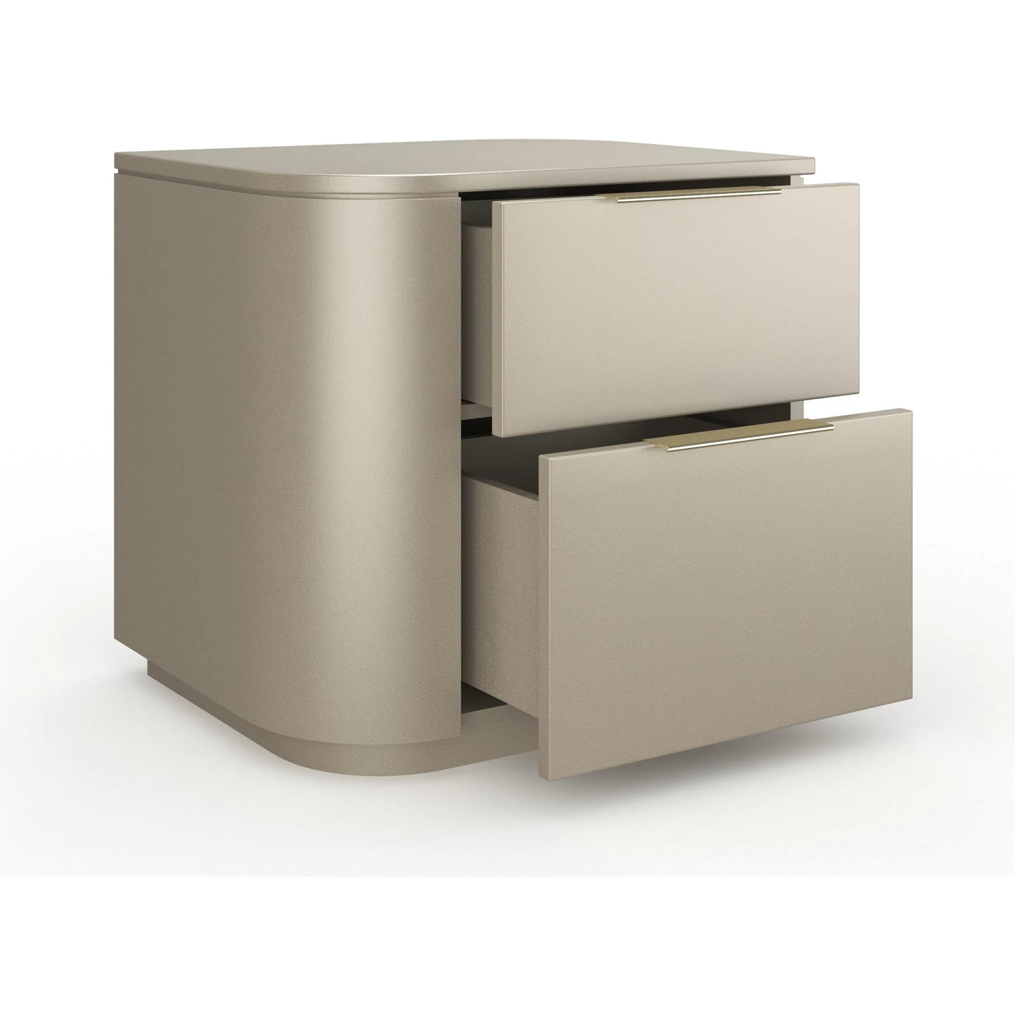 003 SI-2370820 | Additional Silo | Oblique Nightstand by Caracole in soft silver paint gloss. Made from unique in a transitional style.