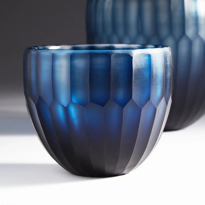 Tulip Bowl by Cyan Design in blue. Made from glass in a modern style.