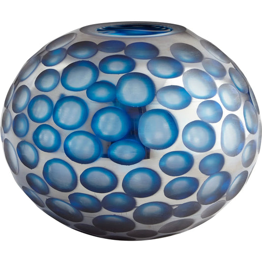 001 S-257156 | Primary Silo | Round Toreen Vase by Cyan Design in blue. Made from glass in a modern style.