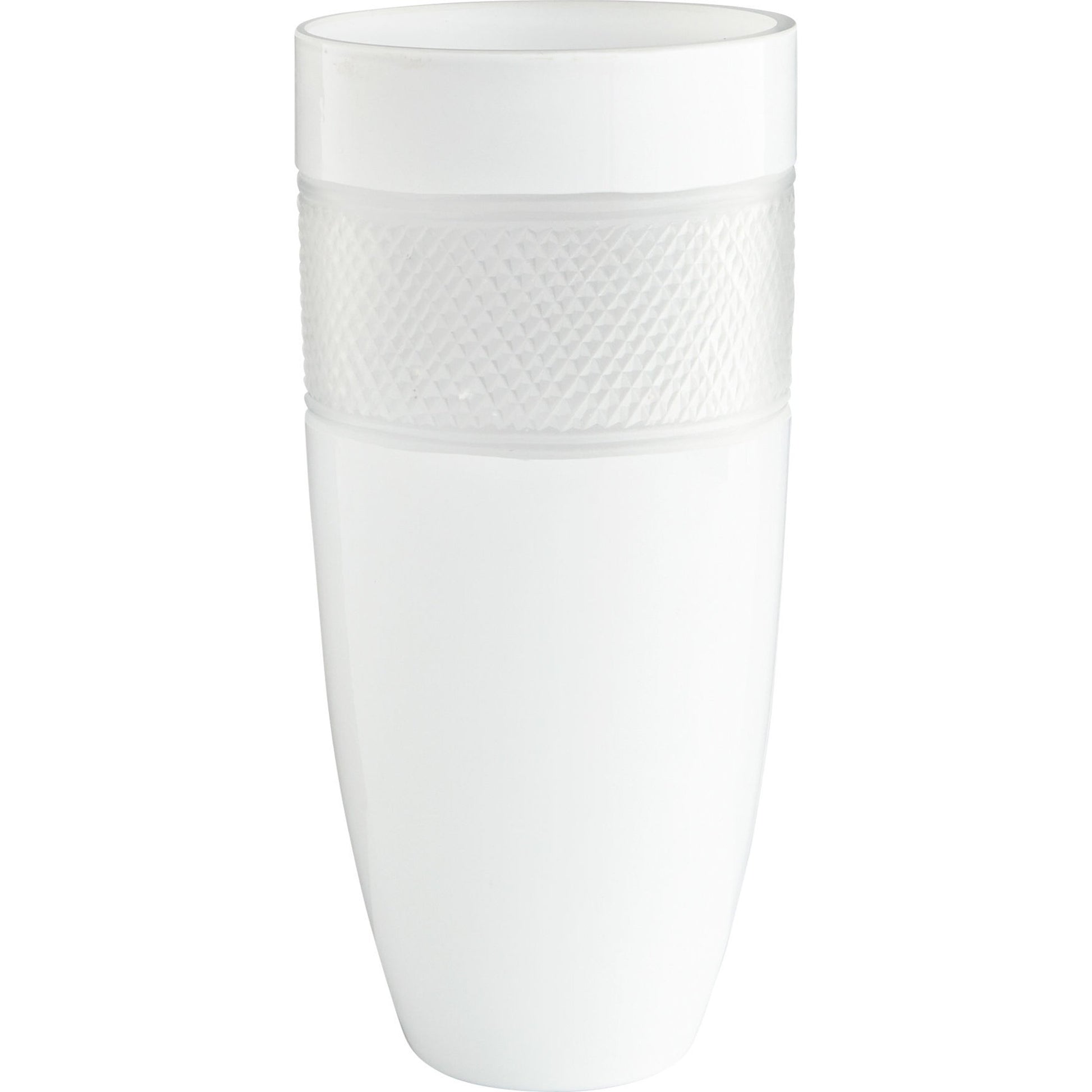 Calypso Vase by Cyan Design in white. Made from glass in a modern style.