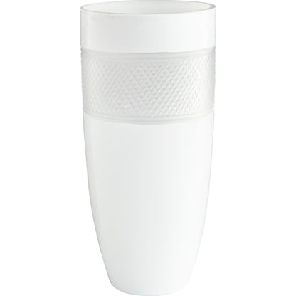Calypso Vase by Cyan Design in white. Made from glass in a modern style.