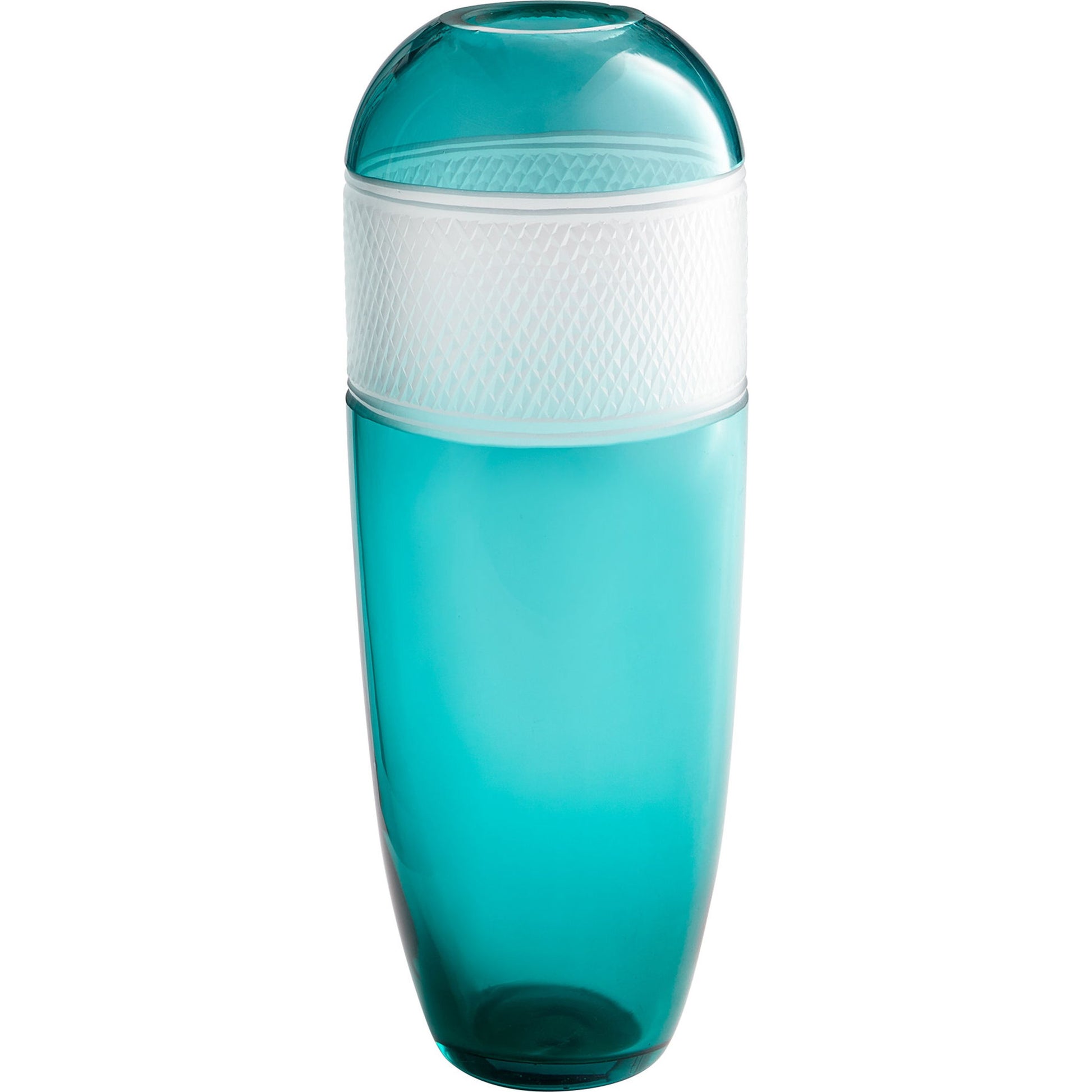 Calypso Vase by Cyan Design in white. Made from glass in a modern style.