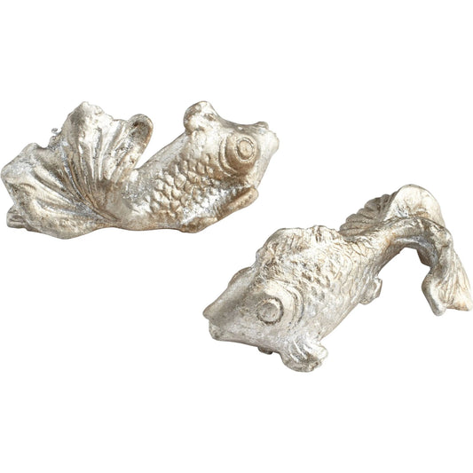 Pisces Sculpture by Cyan Design in nickel. Made from iron in a coastal style.