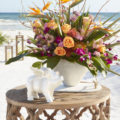 Selena Vase by Cyan Design in natural stone. Made from ceramic in a modern style.