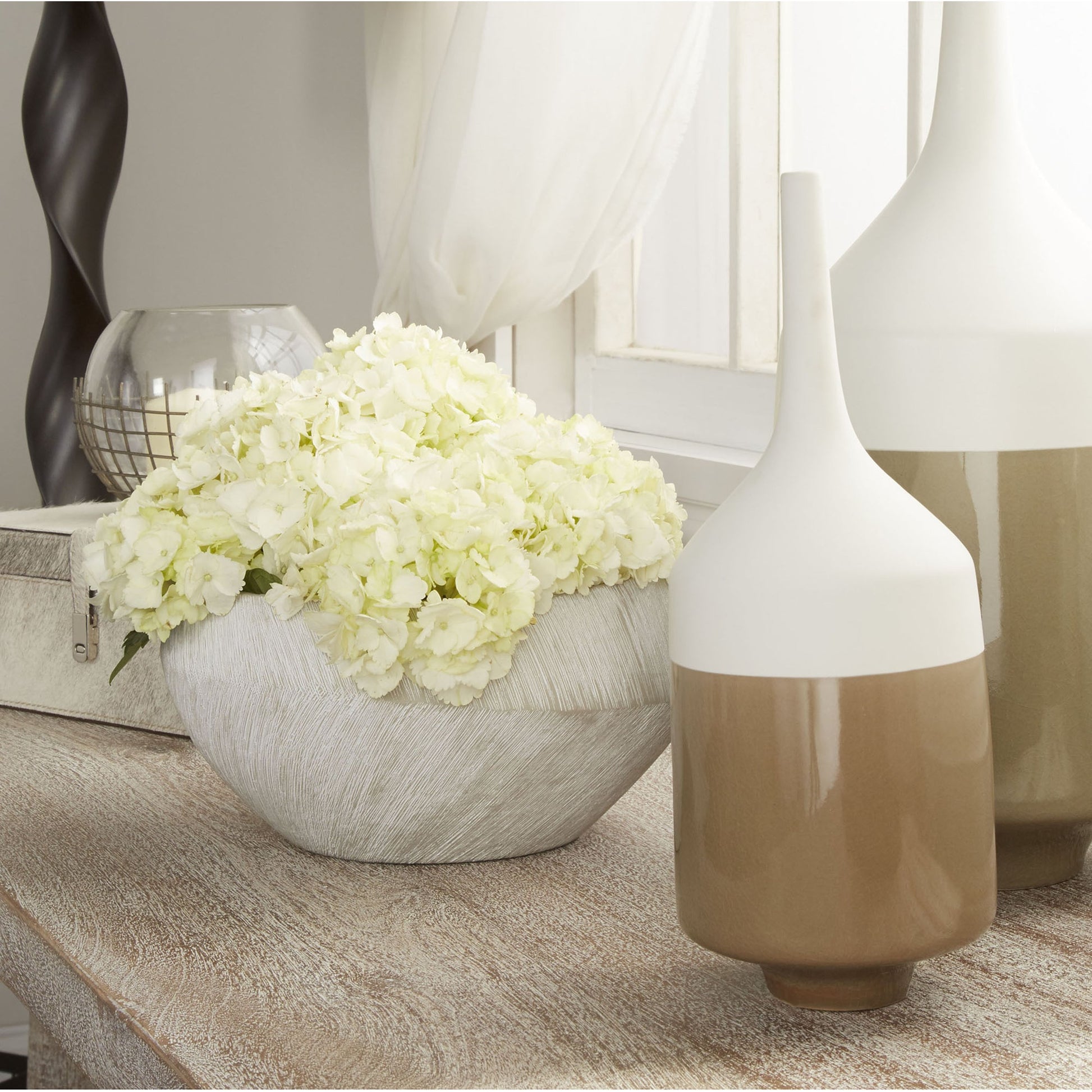 Selena Basin Planter by Cyan Design in natural stone. Made from ceramic in a modern style.