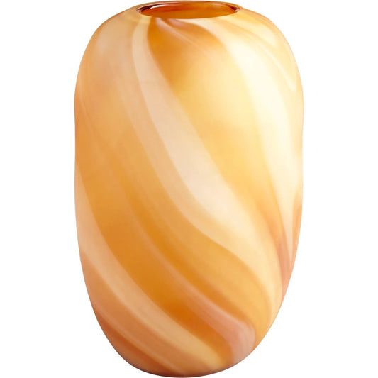Caramel Spring Vase by Cyan Design in amber. Made from glass in a modern style.