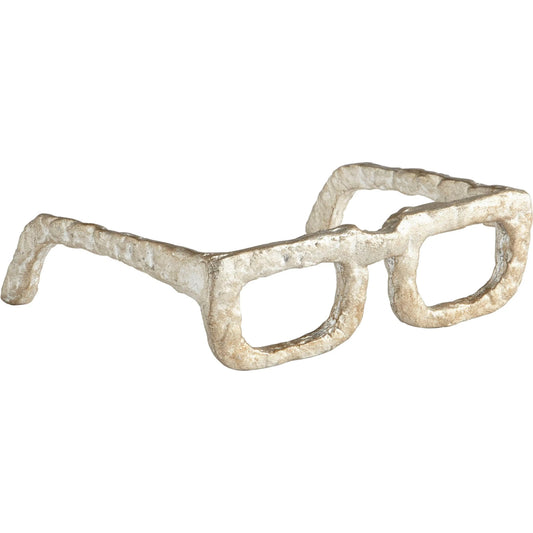 Sculptured Specticles by Cyan Design in antique silver. Made from iron in a modern style.
